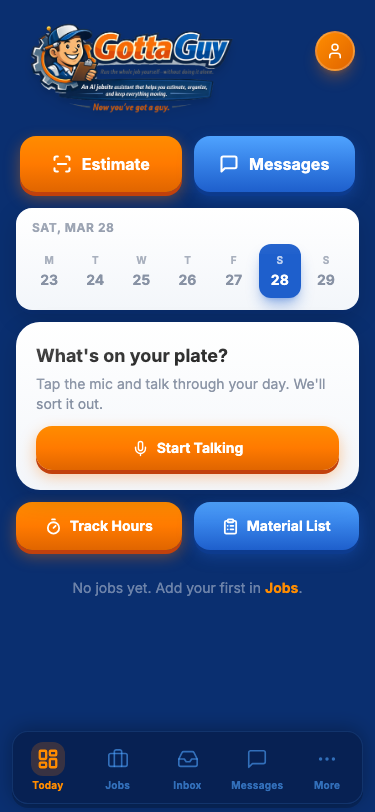 Gotta Guy App Dashboard